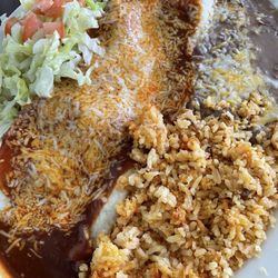 Grandma's Restaurant - Adovada burrito with red chili