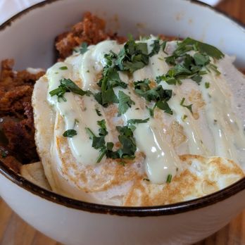 Caboose Tavern - Brunch Hash, with eggs and chorizo - New American Near Me - Vienna, Virginia