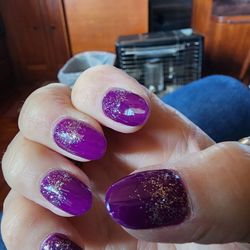 Shoals Nail & Spa - Love this shape, color and added bling!