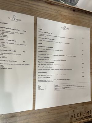 Menu photo 5 Alchemist Coffee Project Los Angeles, CA
