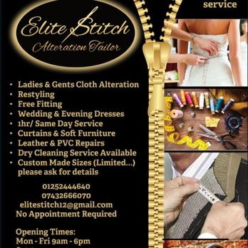 Elite Stitch - Sewing & Alterations Near Me - Farnham, SRY