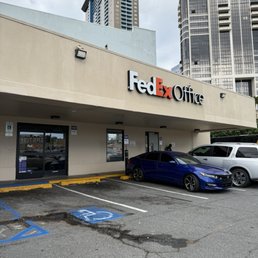 Storefront with designated parking stalls