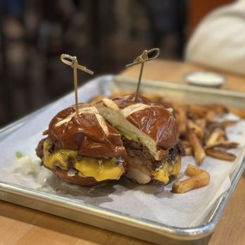 Hops & Sessions - Sessions burger with fries - Beer Bar Near Me - Livermore, California Hops & Sessions - Sessions burger with fries - Beer Bar Near Me - Livermore, California