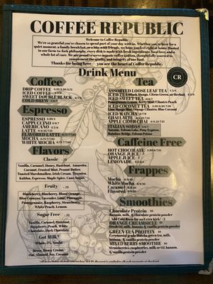 Menu photo 1 Coffee Republic Folsom, CA