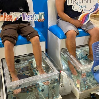 Dr. Fish Spa - Dad and son getting their Spa on :) they both loved it! - Beauty & Spas Near Me - Las Vegas, Nevada