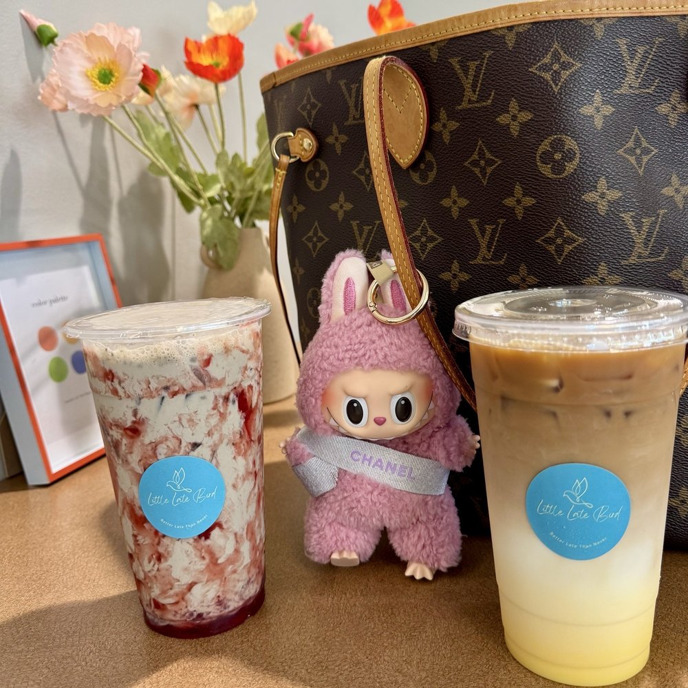 Little Late Bird - Strawberry Hojicha Latte & Banana Latte - Breakfast & Brunch Near Me - San Mateo, California