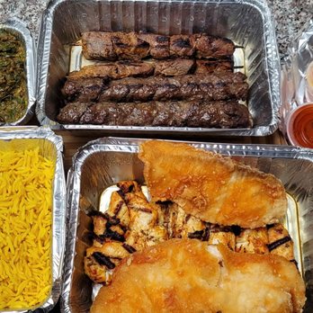 Simba’s Grill - Mchaguzi wa chef: Machicha - curried spinach Mishkaki - beef kabobs Minced lamb kabobs Kukuchoma - chicken tenders Fried fish, rice, naan - African Near Me - Burnaby, British Columbia