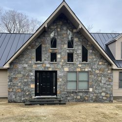 Parker and Sons Masonry - Stone veneer and Bluestone steps.