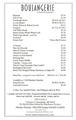 Menu photo 6 Boulangerie- A Proper Bakery Kennebunk, ME Menu photo 6 Boulangerie- A Proper Bakery Kennebunk, ME