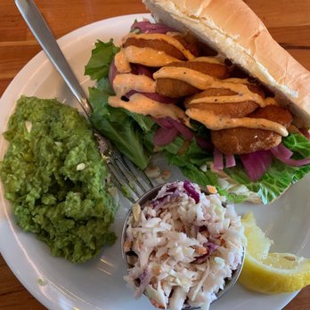 The Fish Friar - Spicy Boy Sandwich (with pickled red inions) - Fish & Chips Near Me - Syracuse, New York