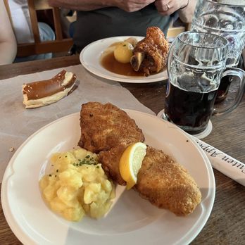 Hofbräuhaus - Schnitzel and potato salad - German Near Me - Munich, BY Hofbräuhaus - Schnitzel and potato salad - German Near Me - Munich, BY
