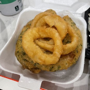 Yupdduk Irvine - Tempura (onion rings, pumpkin, and sweet potatoes)- Part of Set B - Korean Near Me - Irvine, California