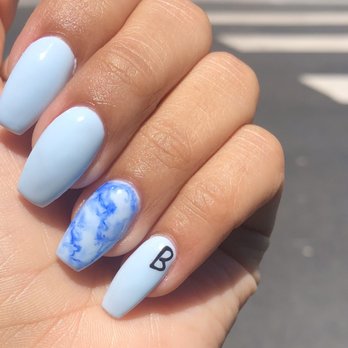 Classy Nail Spa - Marble nails with BF initials - Nail Salons Near Me - Alameda, California Classy Nail Spa - Marble nails with BF initials - Nail Salons Near Me - Alameda, California