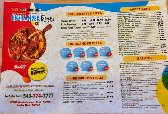 Menu photo 3 Highlander Pizza Roanoke, VA Menu photo 3 Highlander Pizza Roanoke, VA
