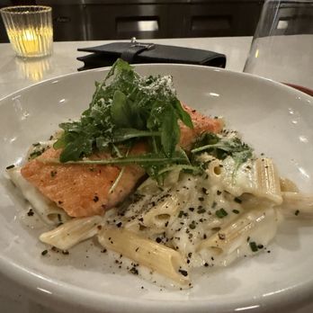 Bella Maci - Penne (gluten free) with Roasted Salmon - Italian Near Me - Folsom, California Bella Maci - Penne (gluten free) with Roasted Salmon - Italian Near Me - Folsom, California