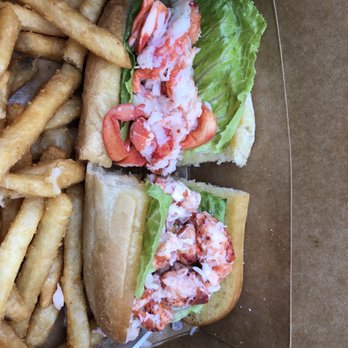Claws - Top is baked roll and bottom is their original with red onion and celery. - Seafood Near Me - West Sayville, New York
