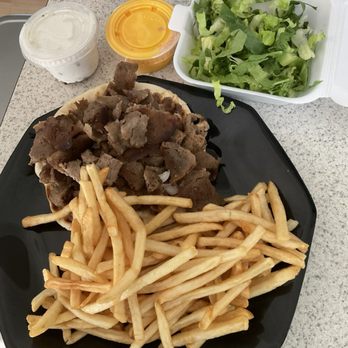 Photo's Hotdogs - Traditional Lamb Gyros Platter (to-go: plated at home). - Hot Dogs Near Me - Palatine, Illinois Photo's Hotdogs - Traditional Lamb Gyros Platter (to-go: plated at home). - Hot Dogs Near Me - Palatine, Illinois