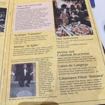 Columbia Restaurant - Menu appetizers - Spanish Near Me - Tampa, Florida Columbia Restaurant - Menu appetizers - Spanish Near Me - Tampa, Florida