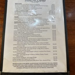 menu as of june 2025