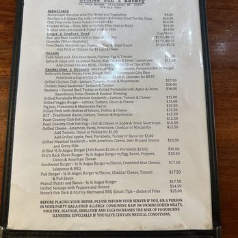 Stones Pub and Eatery - menu as of june 2025 - Pubs Near Me - Gloucester, Massachusetts