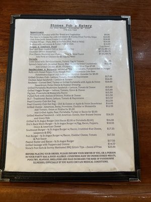 Menu photo 1 Stones Pub and Eatery Gloucester, MA