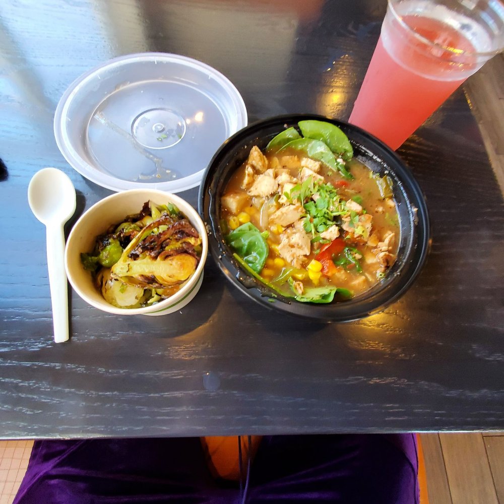 a bowl of soup and a bowl of salad a bowl of soup and a bowl of salad