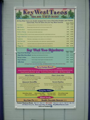 Menu photo 6 Key West Tacos Cape May, NJ