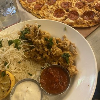 BJ's Restaurant & Brewhouse - Crispy Calamari and tavern style pepperoni pizza - New American Near Me - Queen Creek, Arizona