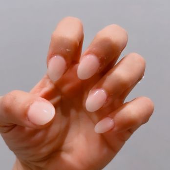 Diamond Nails - Natural, short almond shape full set done by Tracy! - Nail Salons Near Me - Fullerton, California