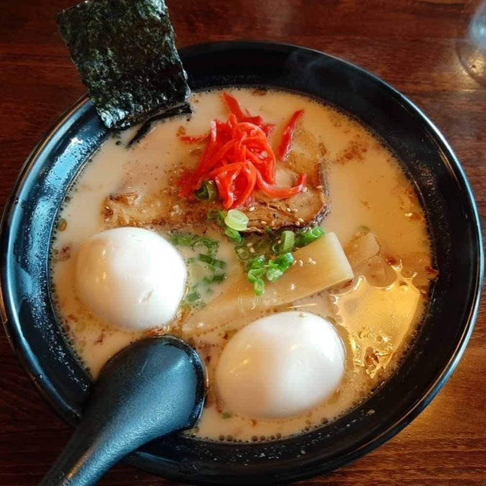Hokkai Ramen & Sushi - Tonkotsu Ramen with an extra egg. - Sushi Bars Near Me - Bellingham, Washington