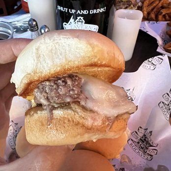 Tavern On the Rocks - Special Sauce Slider. Toasted bun! - Pubs Near Me - Rockaway, New Jersey Tavern On the Rocks - Special Sauce Slider. Toasted bun! - Pubs Near Me - Rockaway, New Jersey
