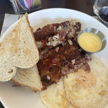 Morning Rose Cafe - Garden Hash with eggs over medium & toast. - Cafes Near Me - Bellmore, New York Morning Rose Cafe - Garden Hash with eggs over medium & toast. - Cafes Near Me - Bellmore, New York