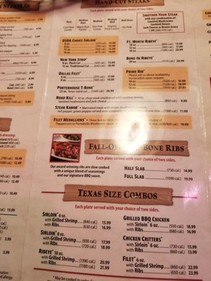Menu photo 5 Texas Roadhouse Stow, OH