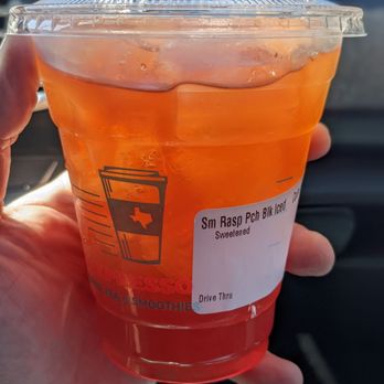 Texpresso - Raspberry Peach Black Iced Tea - Coffee & Tea Near Me - Gonzales, Texas