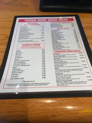 Menu photo 6 Fusion Bowl Mooresville, NC
