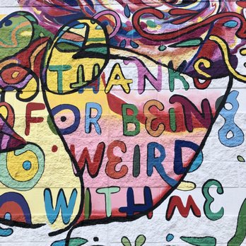 Thanks for Being Weird with Me Mural - Mural - Public Art Near Me - Fishers, Indiana Thanks for Being Weird with Me Mural - Mural - Public Art Near Me - Fishers, Indiana