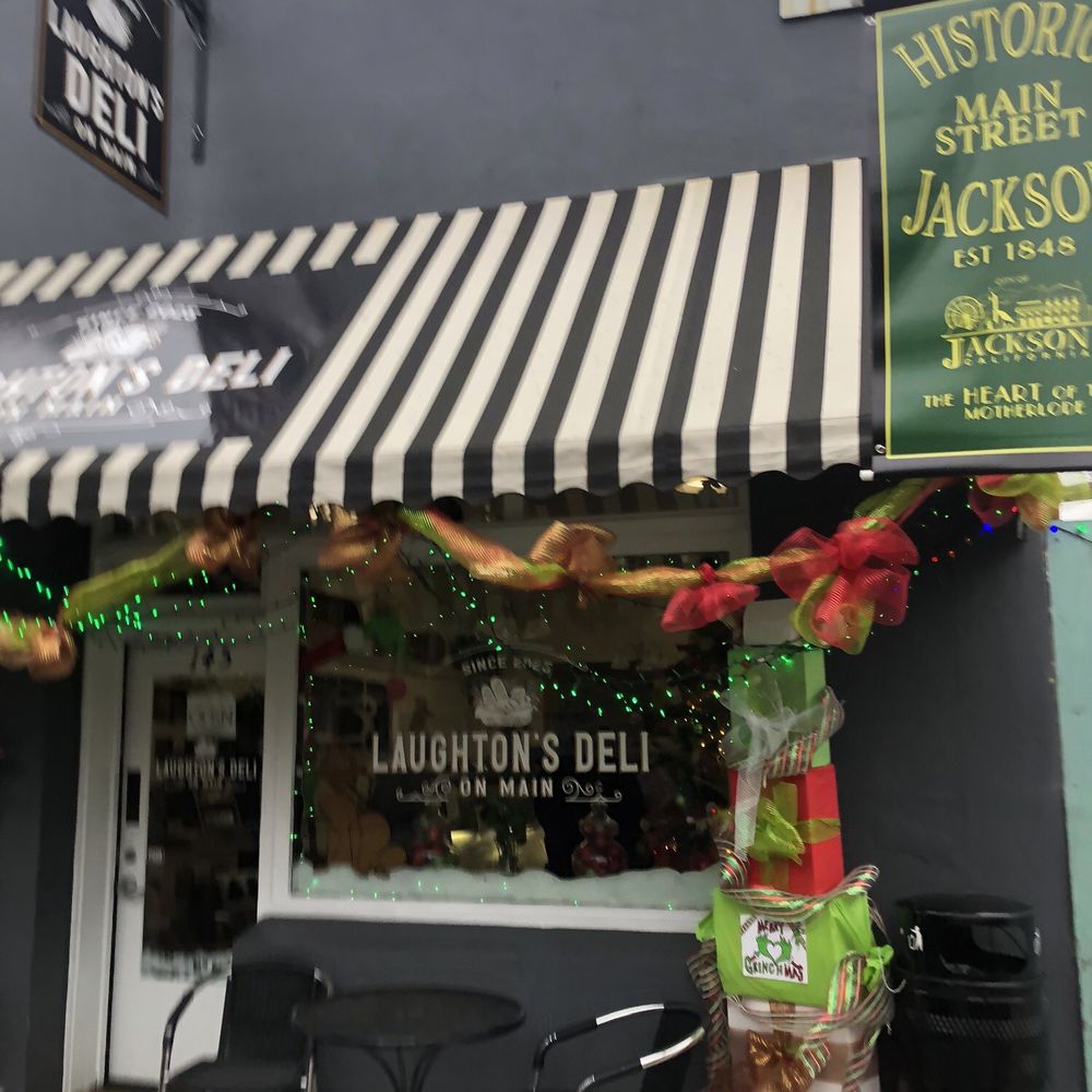 Laughton's Deli - Storefront showing the Christmas spirit - Delis Near Me - Jackson, California