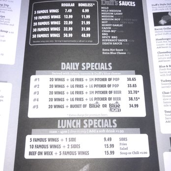 Duff's Famous Wings - Menu - Chicken Wings Near Me - Niagara Falls, New York Duff's Famous Wings - Menu - Chicken Wings Near Me - Niagara Falls, New York