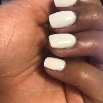 Vivian Nails & Spa - Vivian did these nails. This was the way she "corrected" the bad work her co worker did - Nail Salons Near Me - Bloomfield, New Jersey