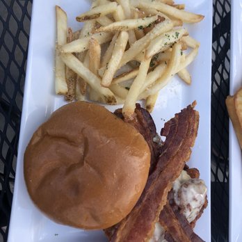 Scotties Bistro - Hangover chicken sandwich with truffle fries - American Near Me - Longview, Texas