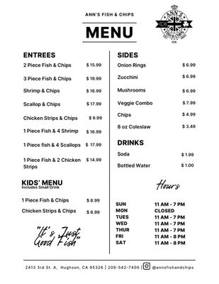 Menu photo 4 Ann’s Fish & Chip’s Hughson, CA Menu photo 4 Ann’s Fish & Chip’s Hughson, CA