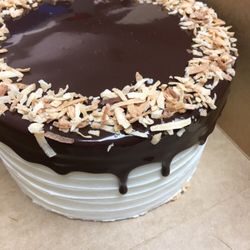 La Boca Bakery - Triple coconut cake with poured chocolate ganache