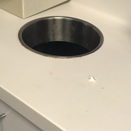 a sink with a hole in it