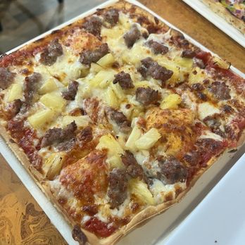 Ledo Pizza - Sausage and pineapple with minimal cheese - Pizza Near Me - Baltimore, Maryland