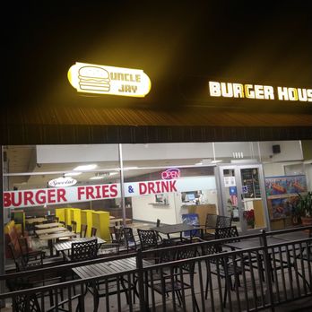 Uncle Jay Burger House - Outside Nite Shot - Burgers Near Me - Concord, California