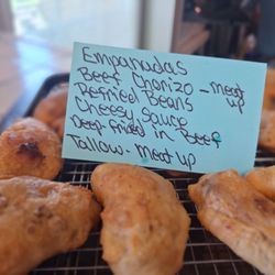 The Meat Up - Empanadas with beef chorizo fried in beef tallow.