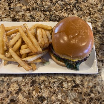Budweiser Brew House - cheeseburger and fries - Sports Bars Near Me - Saint Louis, Missouri