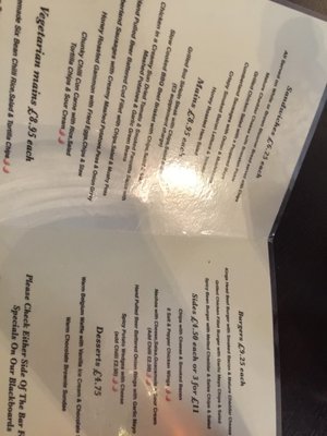 Menu photo 2 The Old Kings Head London, XGL Menu photo 2 The Old Kings Head London, XGL