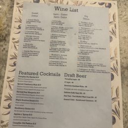 Wine list Wine list