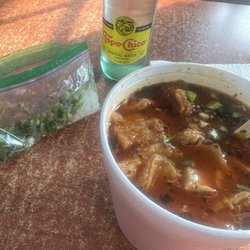 Mi Pueblito Taqueria - Menudo, sides and drink.